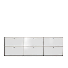 Lade das Bild in den Galerie-Viewer, USM Haller Sideboard mit Klappen - 227 x 74 cm, reinweiss RAL 9010