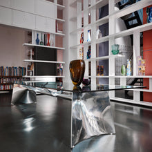 Afbeelding in Gallery-weergave laden, Baleri Italia Fratino, Esstisch mit Glasplatte & Aluminiumgestell