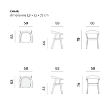 Afbeelding in Gallery-weergave laden, Prostoria Rhomb Stuhl – Designstuhl aus Massivholz mit Armlehnen