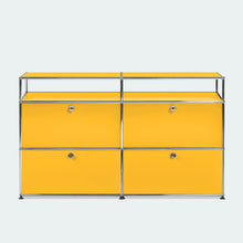 Charger l'image dans la galerie, USM Haller Sideboard L mit 4 Klappen und 2 offenen Fächern B1523 x H915 x T373mm