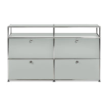 Charger l'image dans la galerie, USM Haller Sideboard L mit 4 Klappen und 2 offenen Fächern B1523 x H915 x T373mm