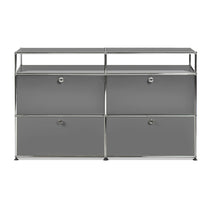 Charger l'image dans la galerie, USM Haller Sideboard L mit 4 Klappen und 2 offenen Fächern B1523 x H915 x T373mm