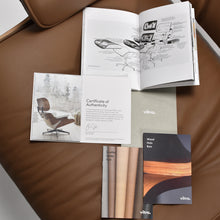 Carica l'immagine nel visualizzatore di Gallery, Vitra Eames Lounge Chair Sessel & Ottoman XL (neue Maße) Palisander, Leder Caramel
