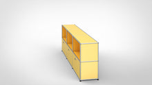 Charger l'image dans la galerie, Konektra Sideboard Regal mit 3 Klappen unten, 3 Fächern oben - Gelb RAL 1004