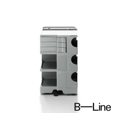 Lade das Bild in den Galerie-Viewer, B-Line Boby B33 Büro Rollcontainer mit 3 Schwenkfächern, Design Joe Colombo