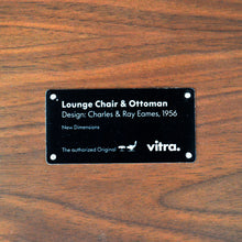 Load the image into the gallery viewer, Vitra - Eames Lounge Chair & Ottoman, polished / sides black, walnut black pigmented, leather Premium Nero (XL / new dimensions)