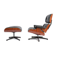 Lade das Bild in den Galerie-Viewer, Vitra Eames Lounge Chair & Ottoman Santos Palisander, Leder Premium F Nero (Klassische Maße)