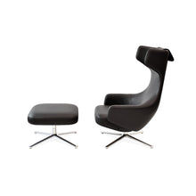 Load the image into the gallery viewer, Vitra Grand Repos Sessel & Ottoman Leder mit Kontrastnaht