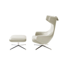 Load the image into the gallery viewer, Vitra Grand Repos Sessel & Ottoman Leder mit Kontrastnaht