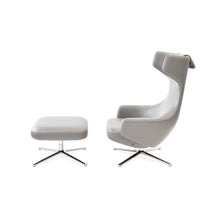 Load the image into the gallery viewer, Vitra Grand Repos Sessel & Ottoman Leder mit Kontrastnaht