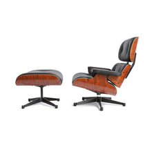 Lade das Bild in den Galerie-Viewer, Vitra Eames Lounge Chair & Ottoman Santos Palisander, Leder Premium F Nero (Klassische Maße)