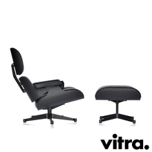 Afbeelding in Gallery-weergave laden, Vitra Eames Lounge Chair & Ottoman, schwarz / schwarz, Esche schwarz, Leder Premium F Nero (XL / Neue Maße)