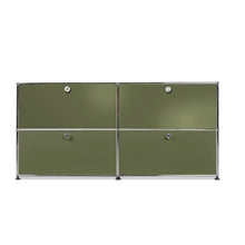 Load the image into the gallery viewer, USM Haller Sideboard mit vier Klappen B1523 x H740 x T373mm - Olivgrün
