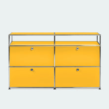 Charger l&#39;image dans la galerie, USM Haller Sideboard L mit 4 Klappen und 2 offenen Fächern B1523 x H915 x T373mm
