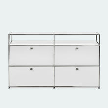 Carica l&#39;immagine nel visualizzatore di Gallery, USM Haller Sideboard L mit 4 Klappen und 2 offenen Fächern B1523 x H915 x T373mm
