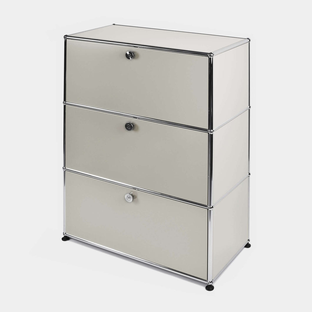USM Haller Bücherregal, mit 3 Klappen B773 x H1090x T373mm - 14 Farben
