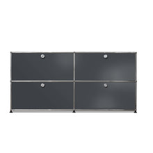 Afbeelding in Gallery-weergave laden, USM Haller Sideboard M mit vier Klapptüren graphitschwarz (RAL 9011) &amp; weitere Farben
