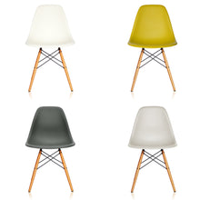 Lade das Bild in den Galerie-Viewer, AKTION: 4er Set Vitra – Eames Plastic Side Chair DSW, Untergestell Ahorn, gelblich - Farben wählbar
