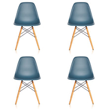 Carica l&#39;immagine nel visualizzatore di Gallery, AKTION: 4er Set Vitra – Eames Plastic Side Chair DSW, Untergestell Ahorn, gelblich - Farben wählbar
