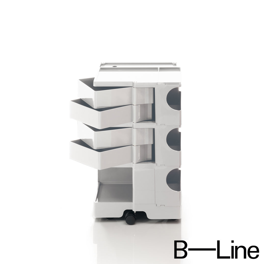 B-Line Boby B34 Büro Rollcontainer mit 4 Schwenkfächern, Design Joe Colombo