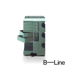 Carica l&#39;immagine nel visualizzatore di Gallery, B-Line Boby B35 Büro Rollcontainer mit 5 Schwenkfächern, Design Joe Colombo
