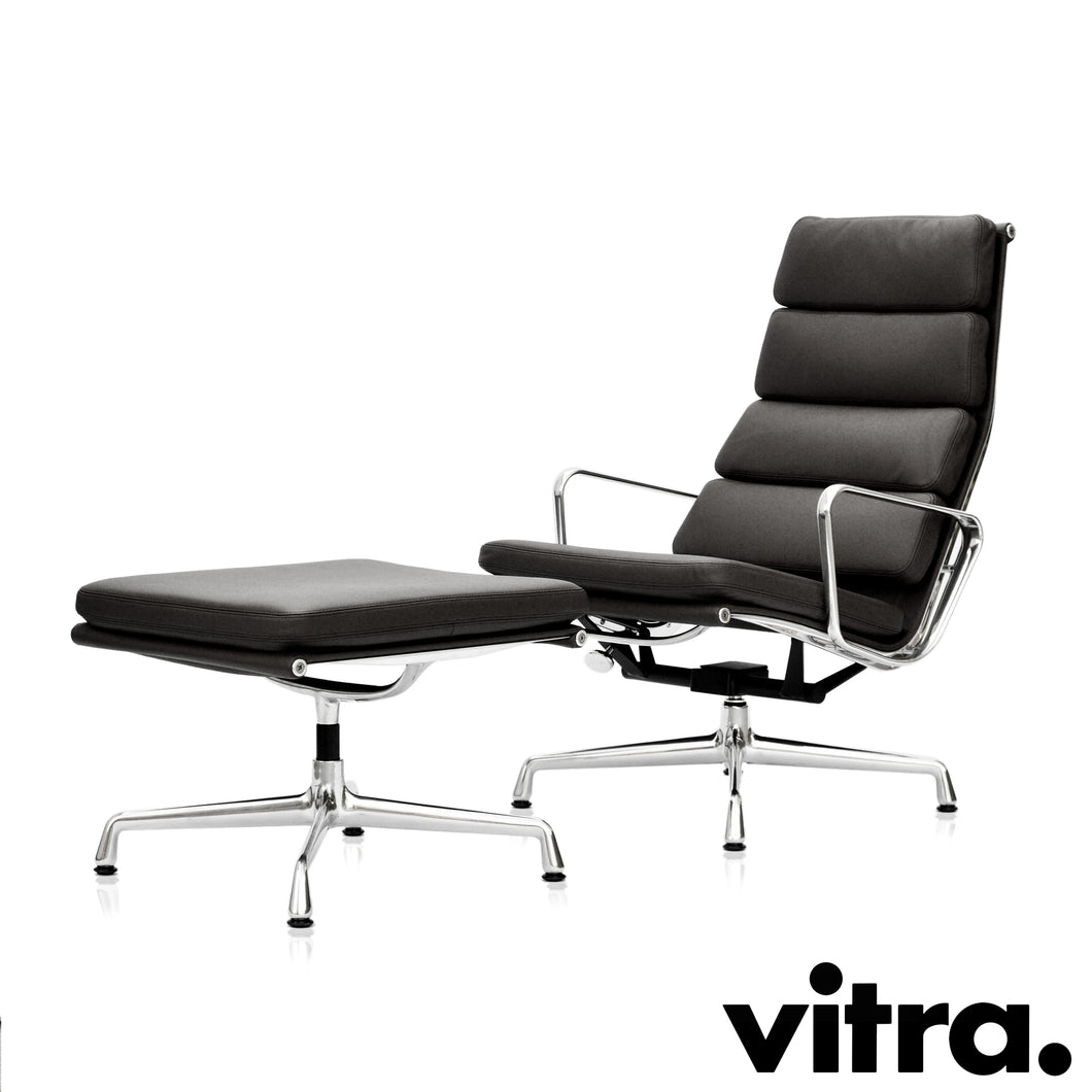 Vitra - Eames Soft Pad Chair EA 222 + Stool EA 223 - Set Angebot