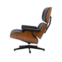 Lade das Bild in den Galerie-Viewer, Vitra Lounge Chair (neue Maße) Amerikanischer Kirschbaum / Leder Nero
